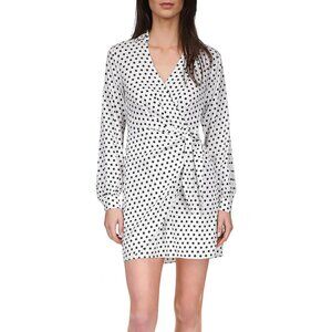 MICHAEL Michael Kors Womens Polka Dot Shirt Sleeve Wrap Dress NWT Large